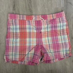 Men’s Polo Ralph Lauren Plaid Swim Trunks Size Large